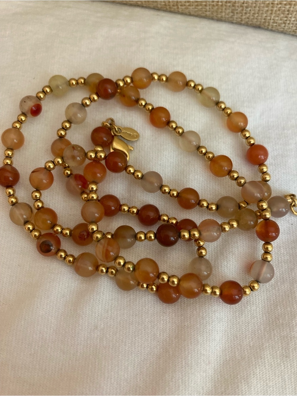 Monet Signed Vintage Beaded
earth Toned Fall Colored Beads Necklace - Picture 4 of 6